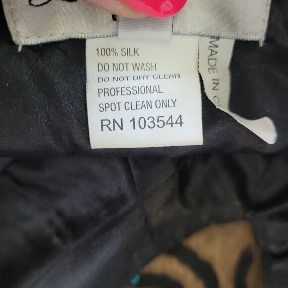 La Femme Paris Abstract Print Silk Halter Gown Beaded Neckline Womens Size 2 - Picture 4 of 10